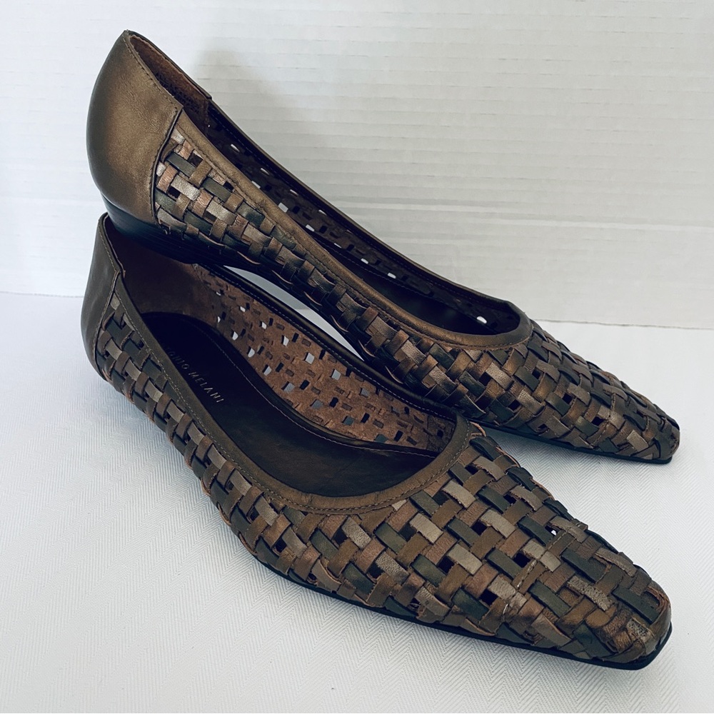 Antonio Melani woven leather flats pointed toe shoes size 10